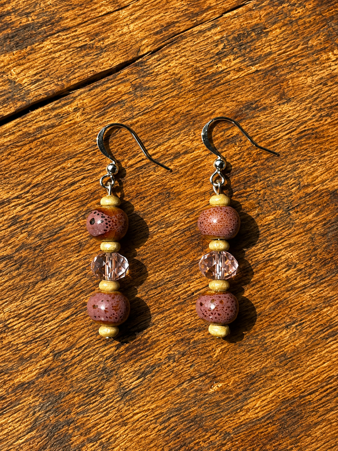 Boucles d'oreilles "Rose salée"