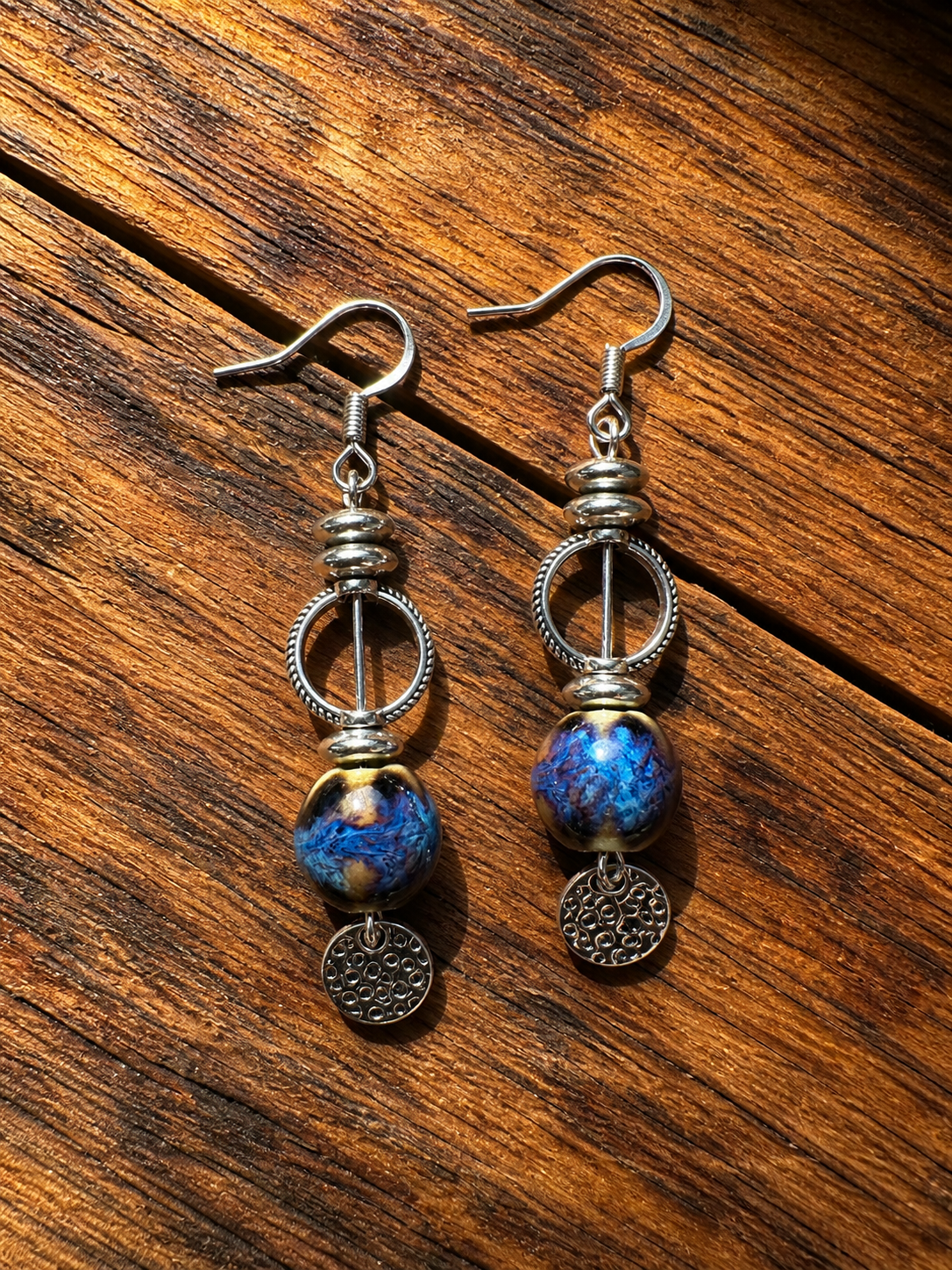 Boucles d'oreilles "Bleu électrique"