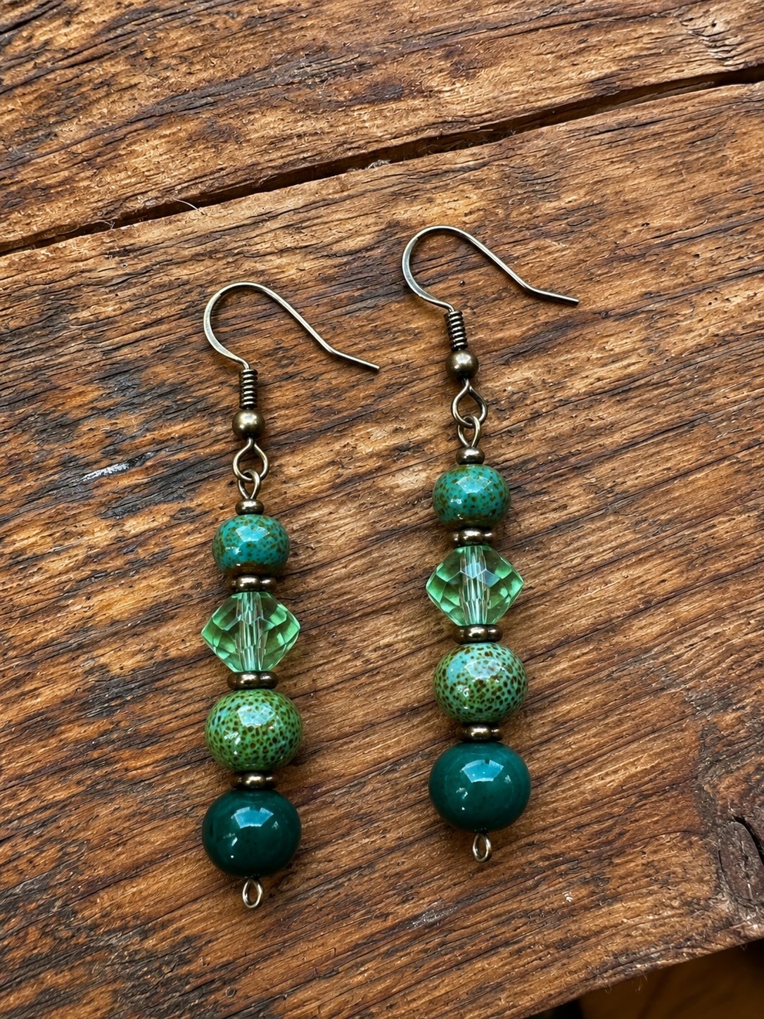 Boucles d'oreilles " Rêve vert"