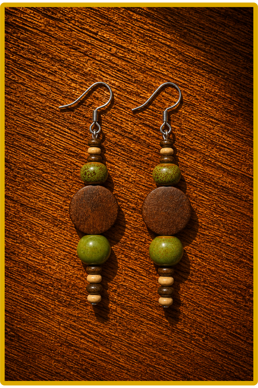 Boucles d'oreilles "Terre verte"