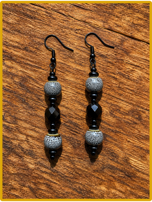 Boucles d'oreilles  "Marée Noire"