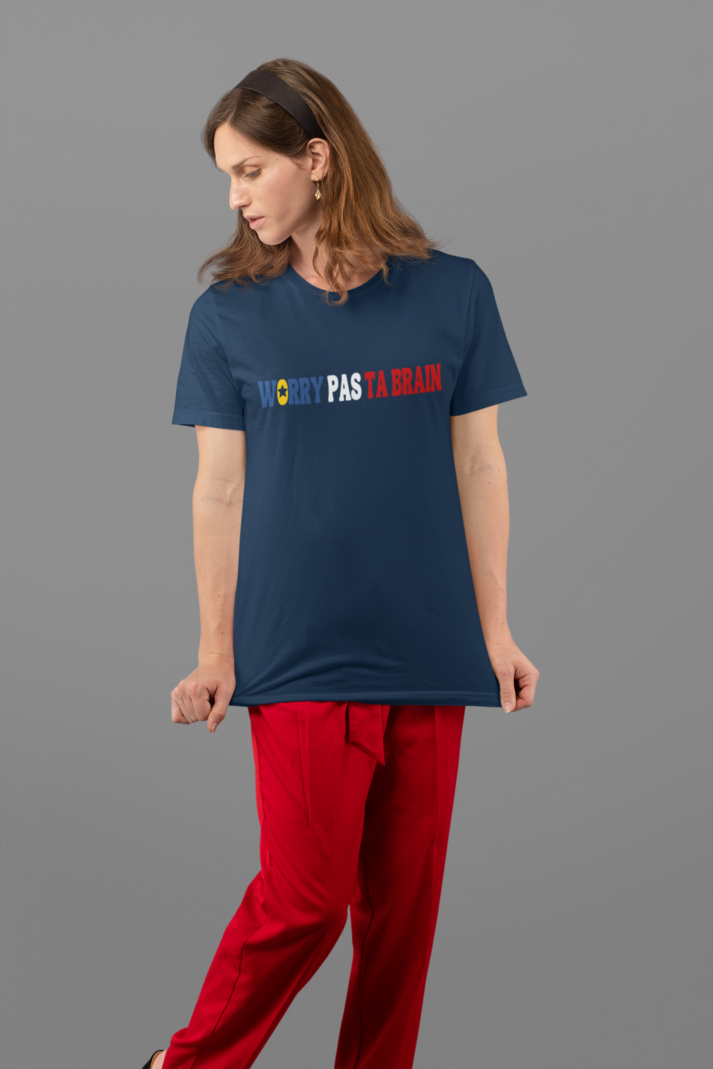 WORRY PAS TA BRAIN,  TSHIRT ACADIEN UNISEXE