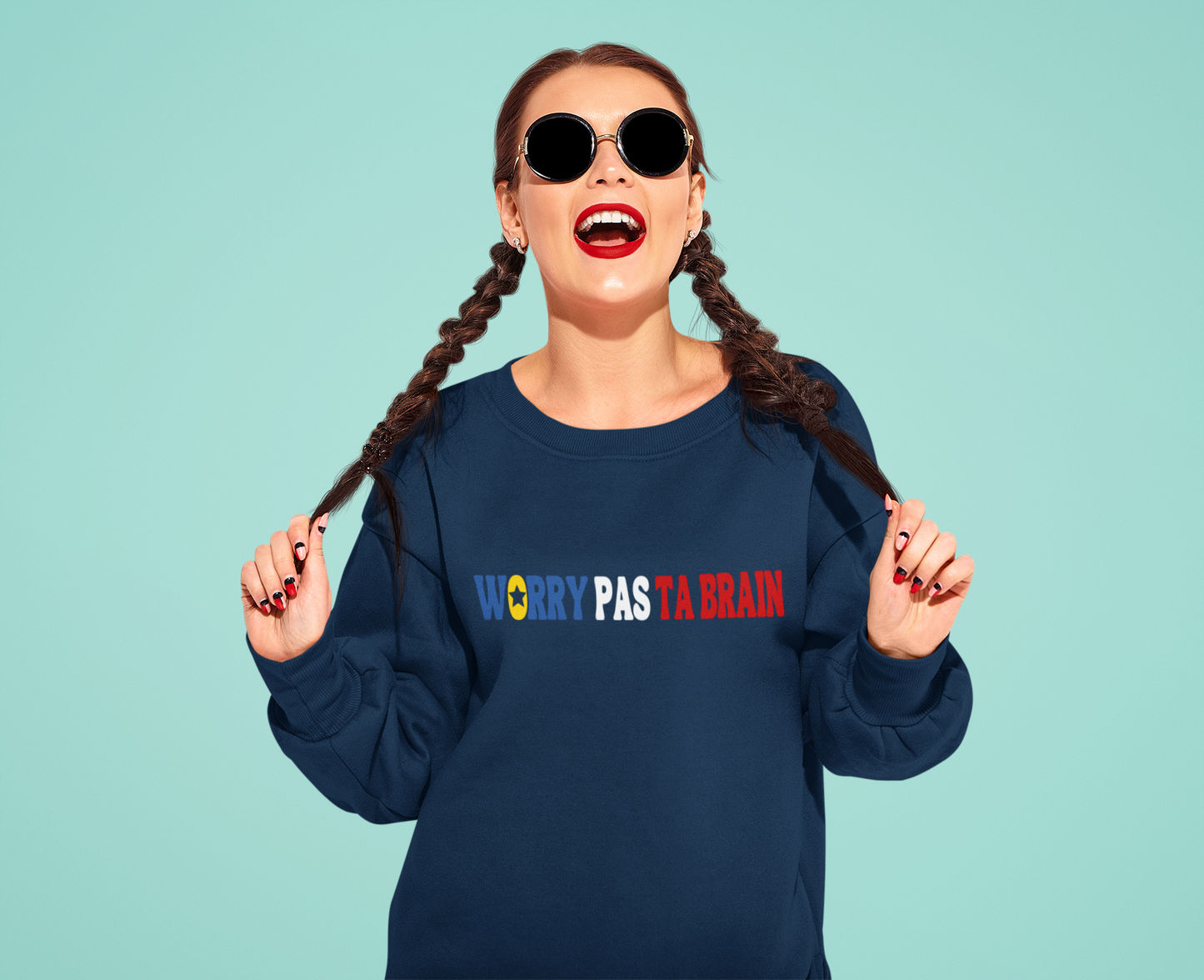 WORRY PAS TA BRAIN SWEATSHIRT ACADIEN UNISEXE