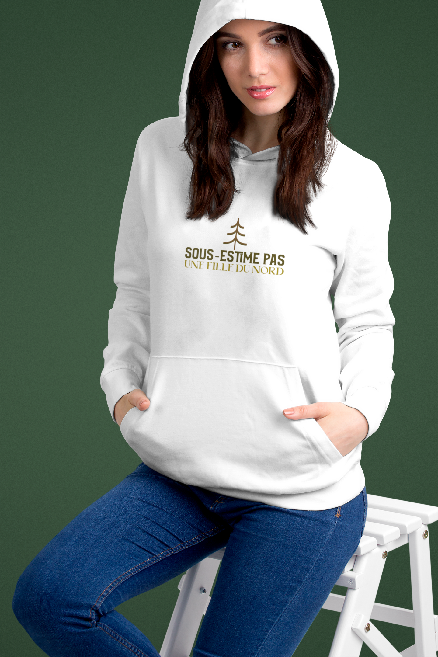 SOUS-ESTIME PAS UNE FILLE DU NORD    HOODIE - UNISEX