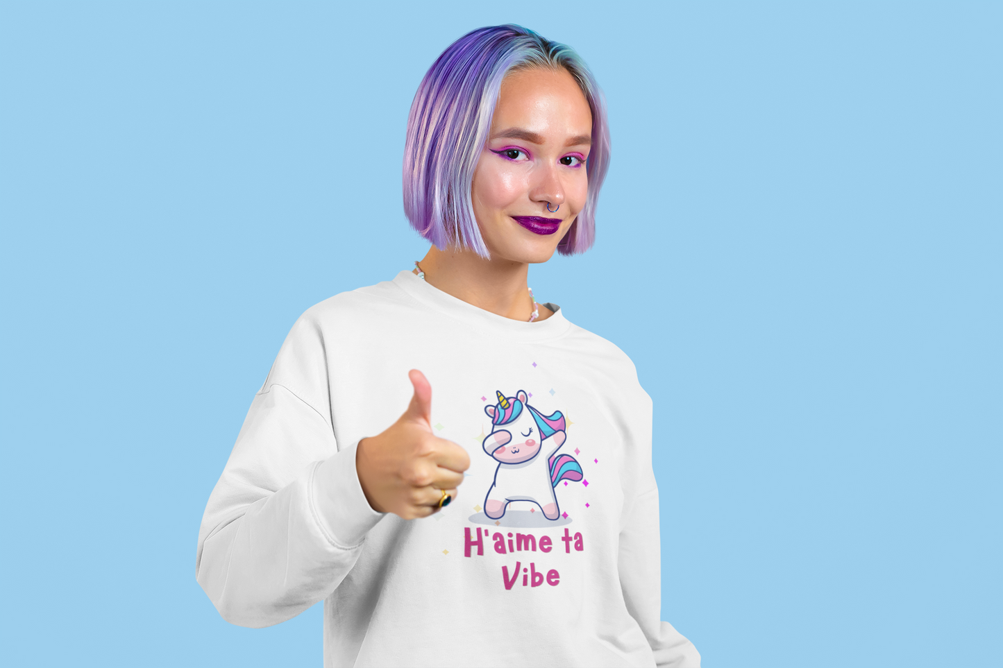 H'AIME TA VIBE   SWEATSHIRT UNISEXE